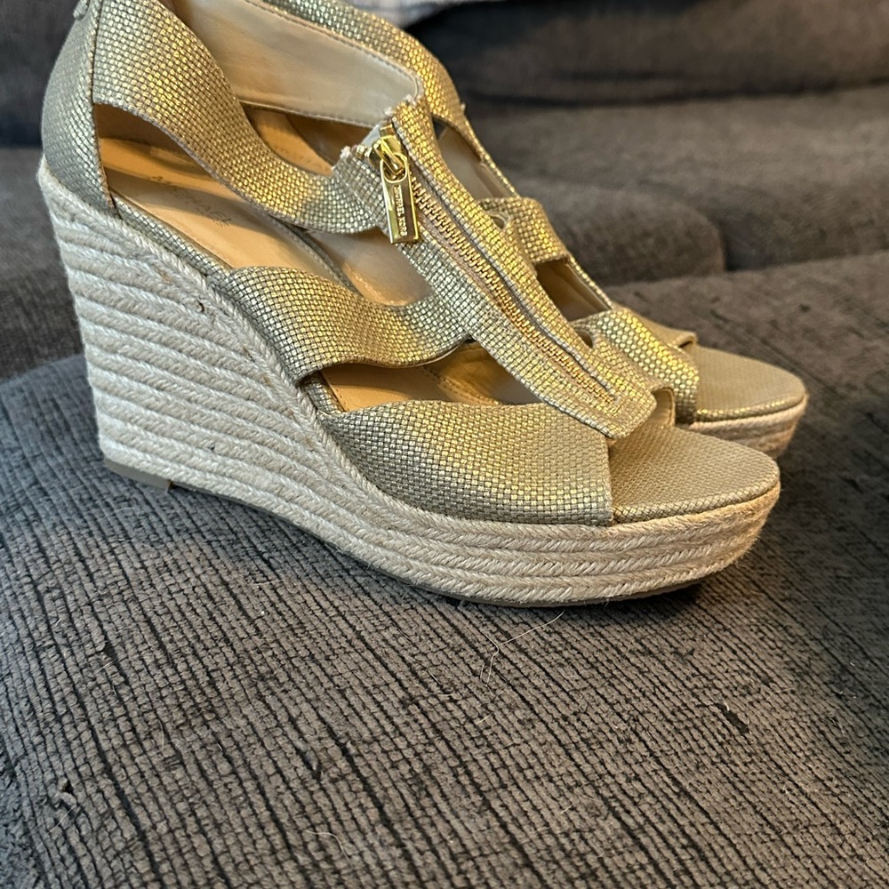 Michael Kors Gold Wedge Sandals